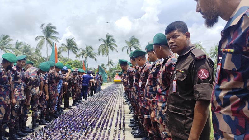 সাতক্ষীরায় ৩১ কোটি ৯৪ লাখ টাকার মাদক ধ্বংস করল ১৭ বিজিবি