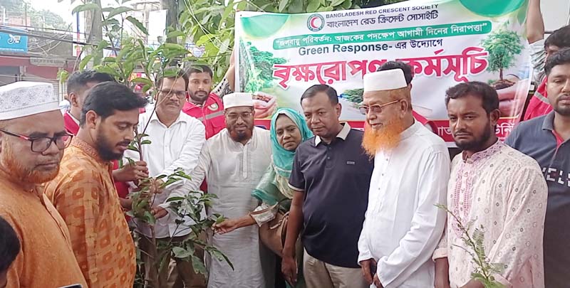 জলবায়ু পরিবর্তন মোকাবিলায় সাতক্ষীরায় রেড ক্রিসেন্ট সোসাইটির বৃক্ষরোপণ কর্মসূচি